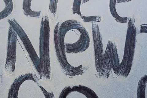 The word new on a white background. The second word in wishing for a happy new Stock Photos