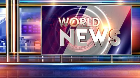 Word news Virtual studio Illustrazione stock