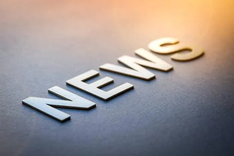  Word news written with white solid letters Word news written with white s... Foto stock