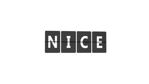 Word NICE on Flip Board Stock Footage 301505985