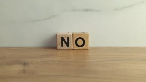 Word no from wooden blocks Stock Footage 243372073