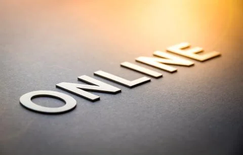 Word online written with white solid letters Foto stock