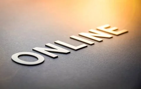 Word online written with white solid letters Word online written with whi... Foto stock