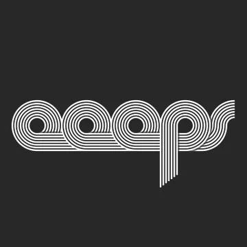 Word Ooops logo lettering, offset line overlapping style, error message site Stock Illustration