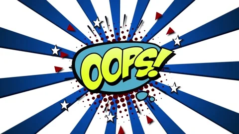 Word OOPS Speech Balloons Comic Style Animation Stock Footage 165183164