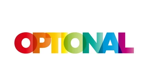 The word Optional. Animated banner with the text colored rainbow. Stock Footage 153926318