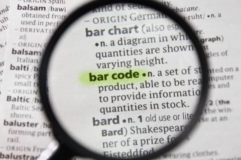 The word or phrase bar code in a dictionary. Stock-Fotos