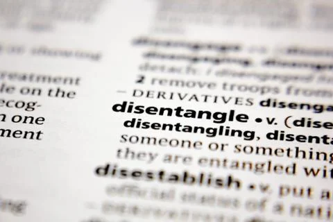 Word or phrase disentangle in a dictionary. Stock-Fotos