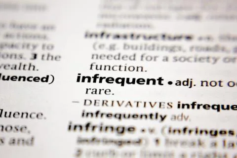 Word or phrase infrequent in a dictionary. Stock Photos