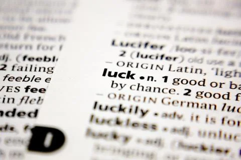 Word or phrase luck in a dictionary. Stock Photos