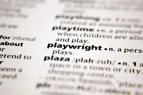 Word or phrase playwright in a dictionary. Stock Photos