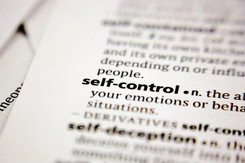 Word or phrase self-control in a dictionary. Stock Photos