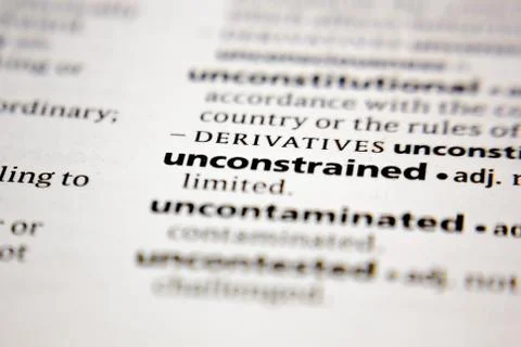 Word or phrase unconstrained in a dictionary. Stock Photos