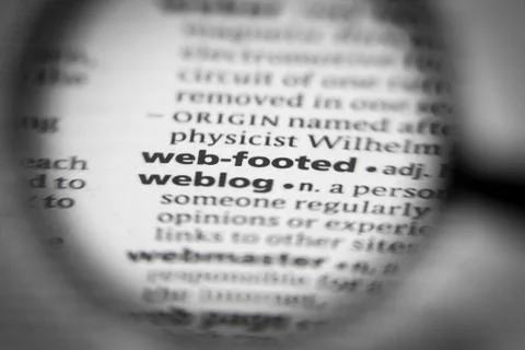 Word or phrase web-footed in a dictionary. Stock Photos