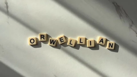 The word "Orwellian" in reference to George Orwell Stock-Footage 329897329