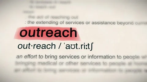 The Word outreach in a Dictionary Animation Stock Footage 302033196