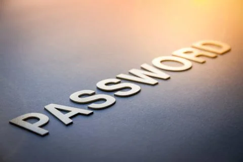 Word password written with white solid letters Foto stock