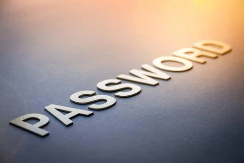  Word password written with white solid letters Word password written with... Stock Photos