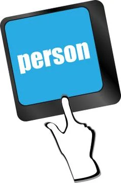 Word person on computer keyboard key Stock Illustration
