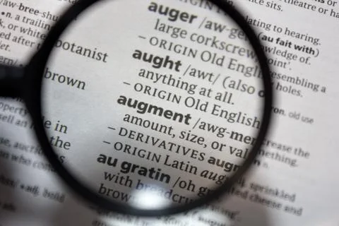 The word of phrase - augment - in a dictionary. Stock Photos