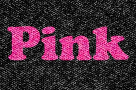 The word pink on wool Stock Photos