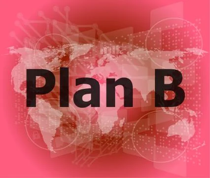 The word plan b on digital screen, business concept Stock Illustration