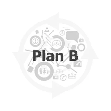 The word plan b on digital screen, business concept . Icon and button set Stock Illustration