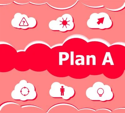 The word plan a on digital screen, business concept Stock Illustration