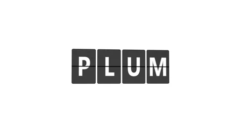 Word PLUM on Flip Board Stock Footage 301506012
