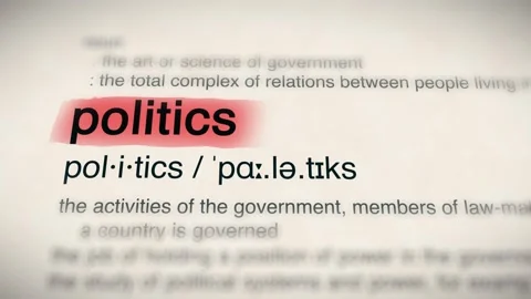 The Word politics in a Dictionary Animation Stock Footage 302033307
