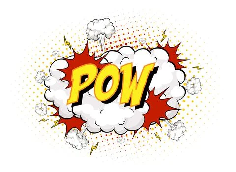 Word Pow on comic cloud explosion background Stock Illustration