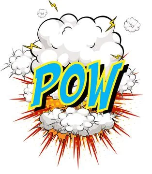 Word Pow on comic cloud explosion background イラスト素材