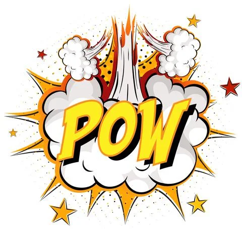 Word Pow on comic cloud explosion background 스톡 일러스트