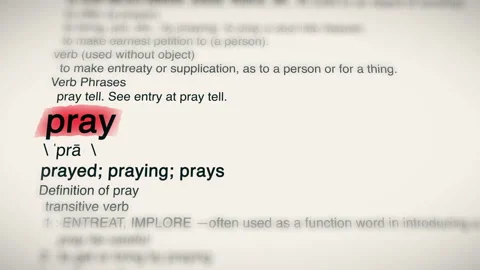 The Word Pray Red Highlighted in a Dicti... | Stock Video | Pond5