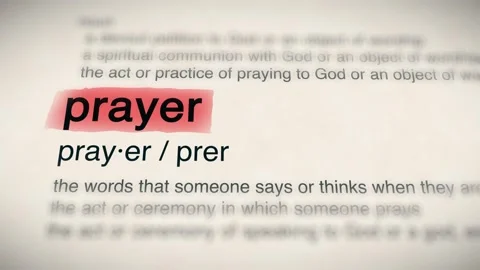 The Word prayer in a Dictionary Animation Stock Footage 302033427