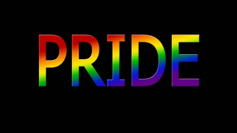 The word Pride is made up of particles. Rainbow LGBTK symbol on a black Stock Footage 119921490