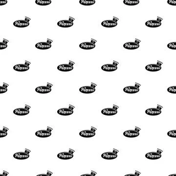 Word princess crown pattern vector seamless Stock Illustration