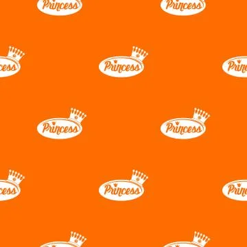 Word princess crown pattern vector orange イラスト素材