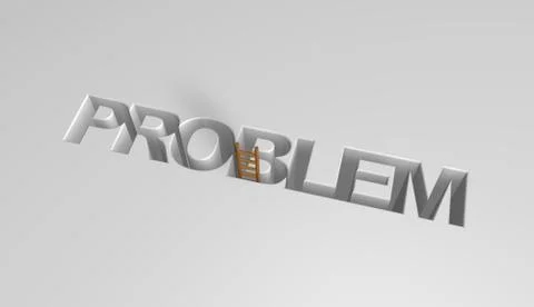 The word problem and a ladder - 3d illustration Stock Illustration