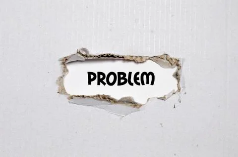 The word problem appearing behind torn paper Stock Photos