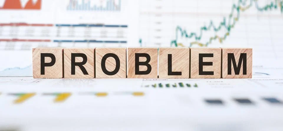 Word problem in cubes on a beautiful white background Stock Photos