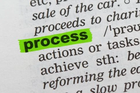 Word process in dictionary 스톡 사진