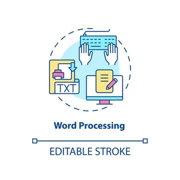 Word processing concept icon Stock Illustration