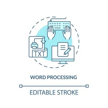 Word processing turquoise concept icon 스톡 일러스트