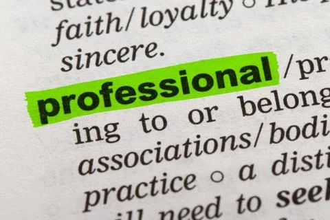 Word professional in dictionary Stock Photos