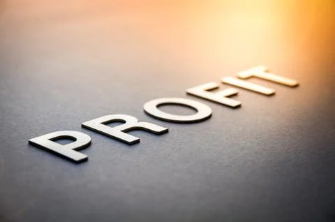 Word profit written with white solid letters Foto stock
