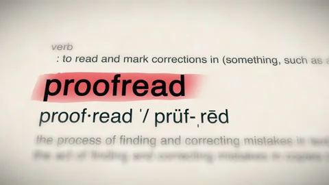 The Word proofread in a Dictionary Animation Video stock 243877324