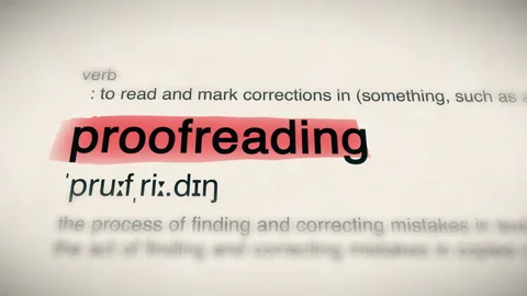 The Word proofreading in a Dictionary Animation Video stock 243895922