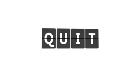 Word QUIT on Flip Board Stock Footage 301506042
