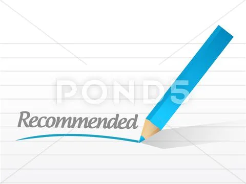 Word recommended written on a white Stock Illustration